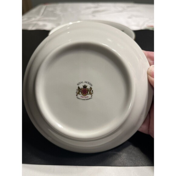 Royal Jackson Ramblin’ Rose Berry Custard Fruit Bowl Fine Bone China 9pc - Picture 10 of 10